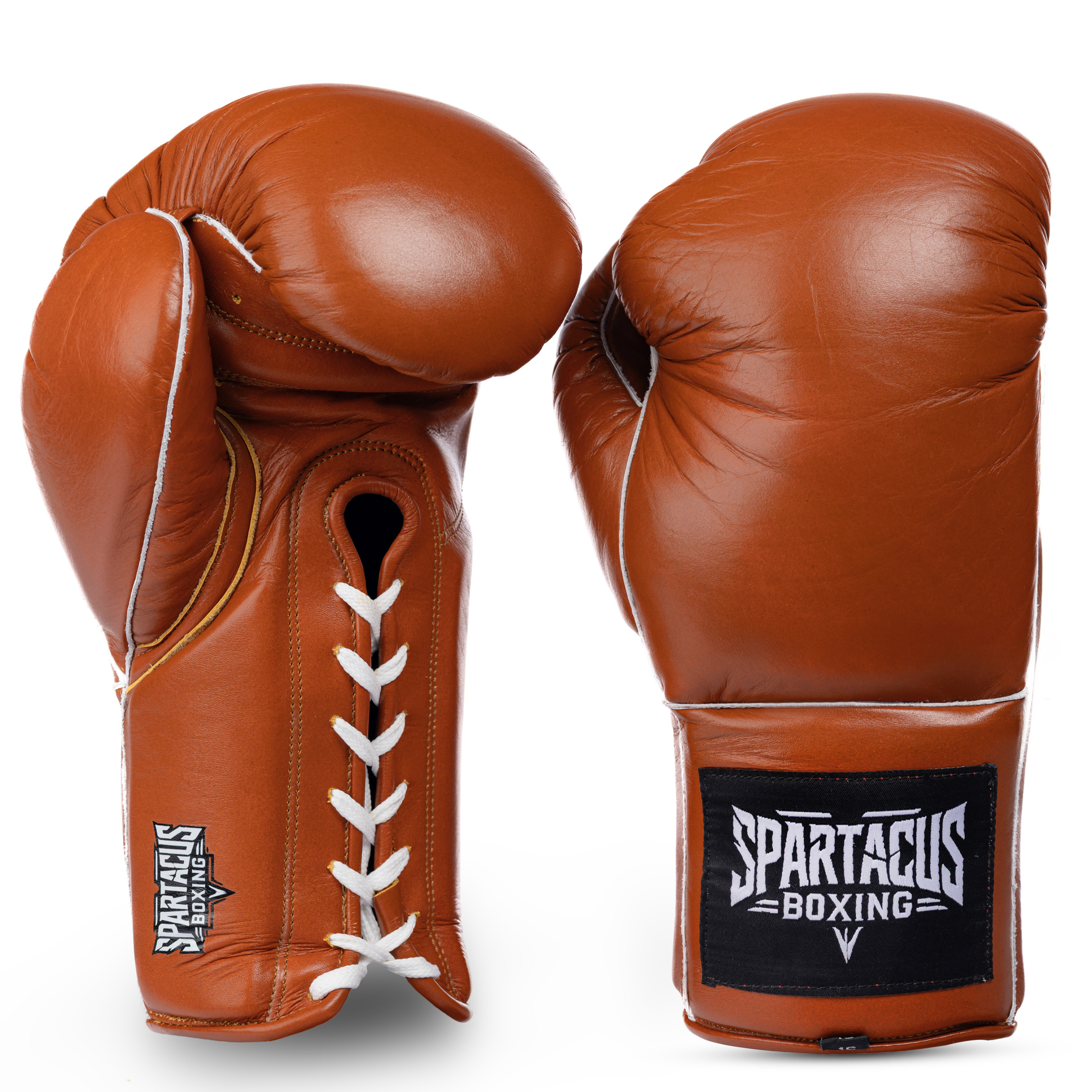 Vintage brown boxing gloves lace up